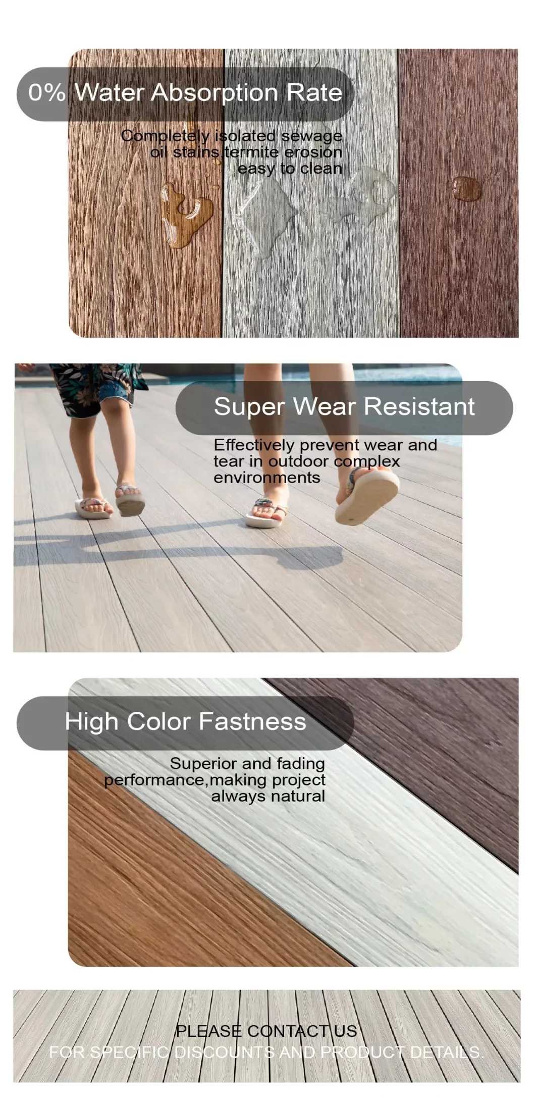 Factory Price WPC Wood Plastic Floor Decking Floor